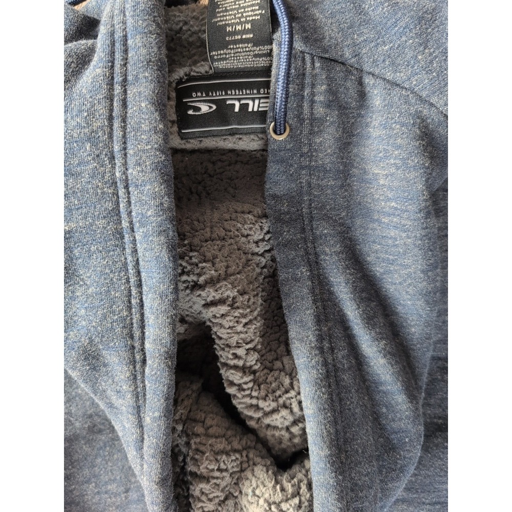 O'Neil Jacket Men's M Sherpa Fleece Hoodie Navy Full Zip Surf Skater Pockets Vtg - Picture 16 of 16
